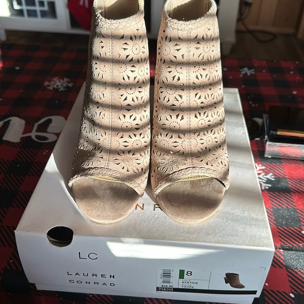 Lauren Conrad Open Toed Boots